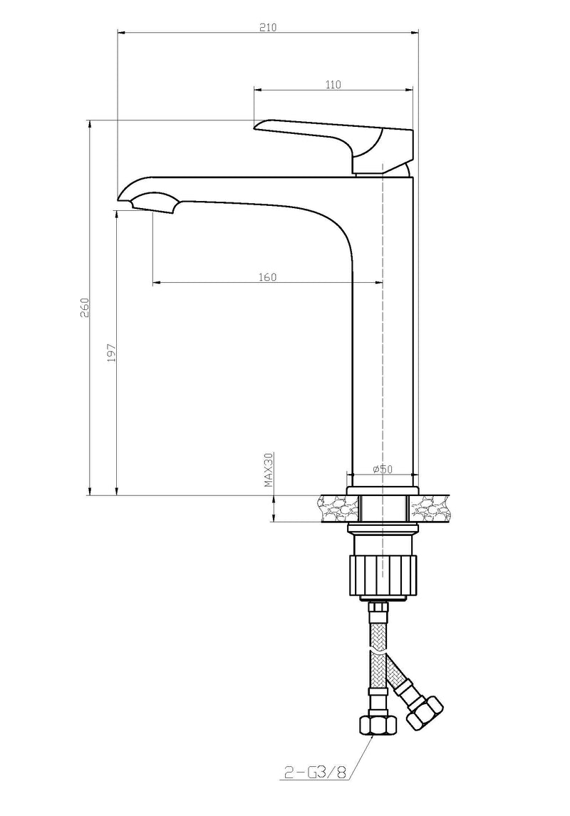 Tarma eenhendel wastafelkraan hoog chroom