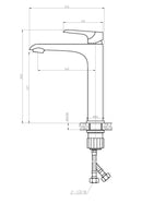 Tarma eenhendel wastafelkraan hoog zwart/chroom