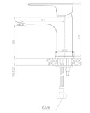 Casma eenhendel wastafelmengkraan laag zwart/chroom