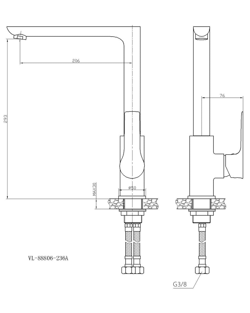 Casma eenhendel keukenmengkraan chroom