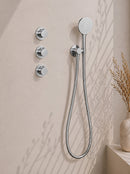 Caral inbouwthermostaat 2 stopkranen compleet met hoofddouche 25 cm en 3 standen handdouche chroom