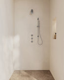 Caral inbouwthermostaat 2 stopkranen compleet met Beam hoofddouche glijstang en staafhanddouche chroom