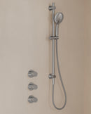 Caral inbouwthermostaat 2 stopkranen compleet met Beam hoofddouche glijstang en 3 standen handdouche chroom