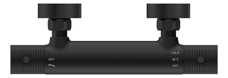 Ribbd thermostatische douchemengkraan hartafstand 15 cm mat zwart