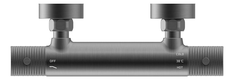 Ribbd thermostatische douchemengkraan hartafstand 15 cm gunmetal