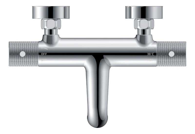 Ribbd thermostatische badmengkraan hartafstand 15 cm chroom