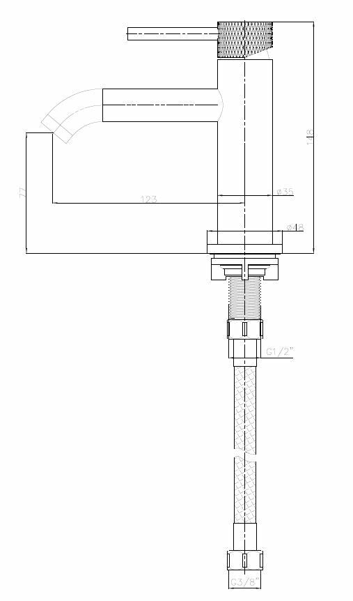 Ribbd fonteinkraan 1/2" chroom