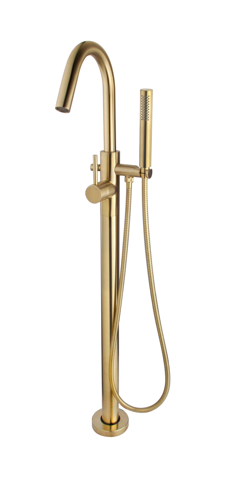 Caral vrijstaande badmengkraan compleet geborsteld messing