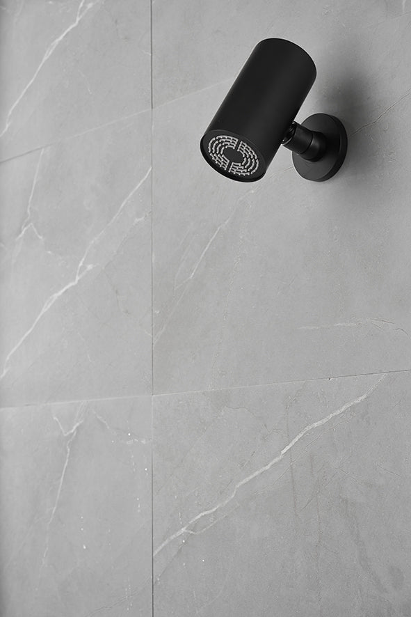 UniMatch Beam hoofddouche rond 1 stand met muurbevestiging mat zwart