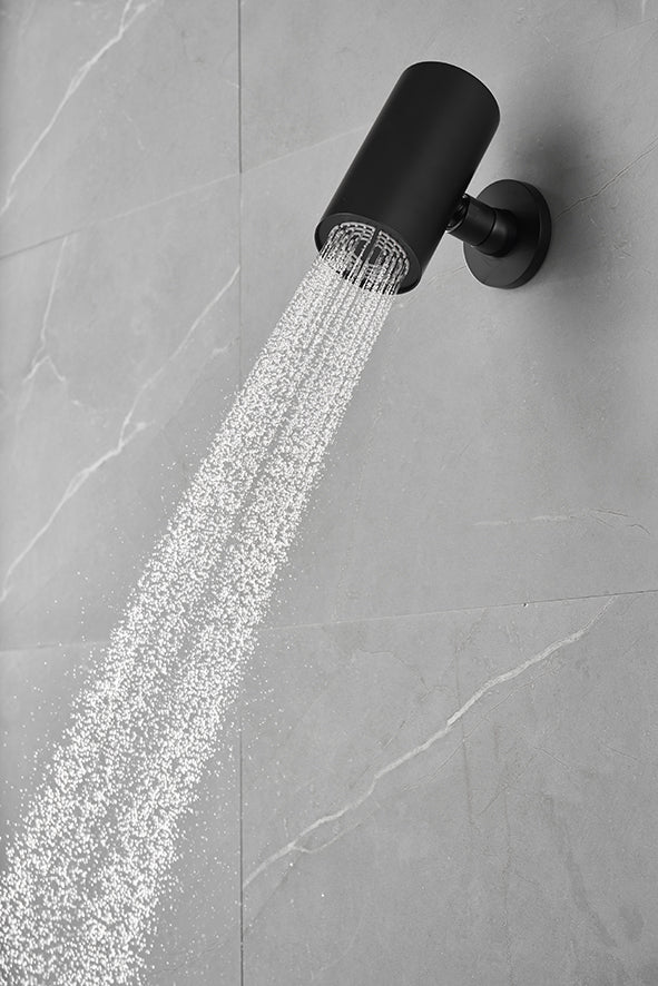 UniMatch Beam hoofddouche rond 1 stand met muurbevestiging mat zwart