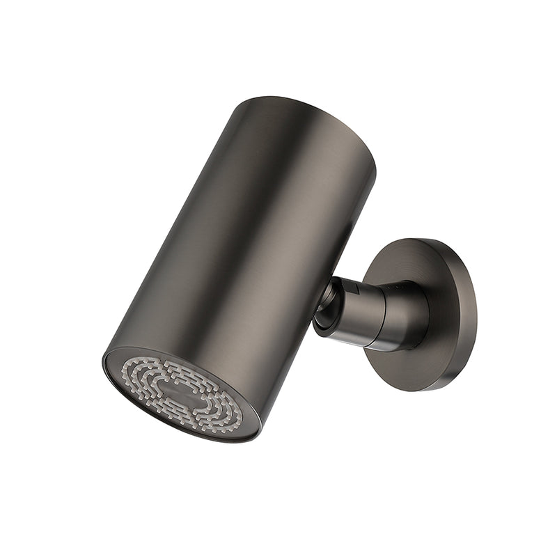 UniMatch Beam hoofddouche rond 1 stand met muurbevestiging gunmetal PVD