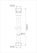 Doucheslang 125 cm chroom