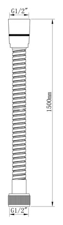 UniMatch doucheslang metaal 150 cm geborsteld brons koper PVD