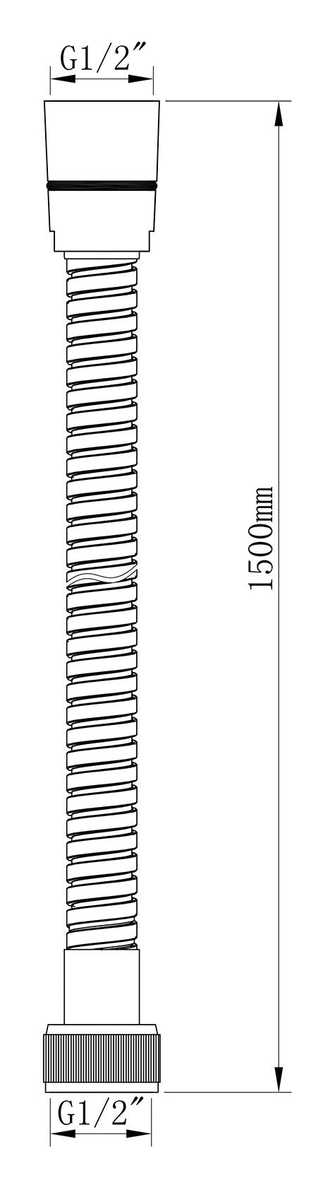 UniMatch doucheslang metaal 150 cm geborsteld brons koper PVD