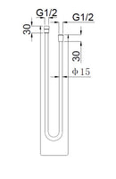 UniMatch doucheslang kunststof 150 cm geborsteld messing