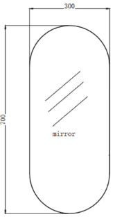 Spiegel zonder lijst ovaal 70 x 30 cm