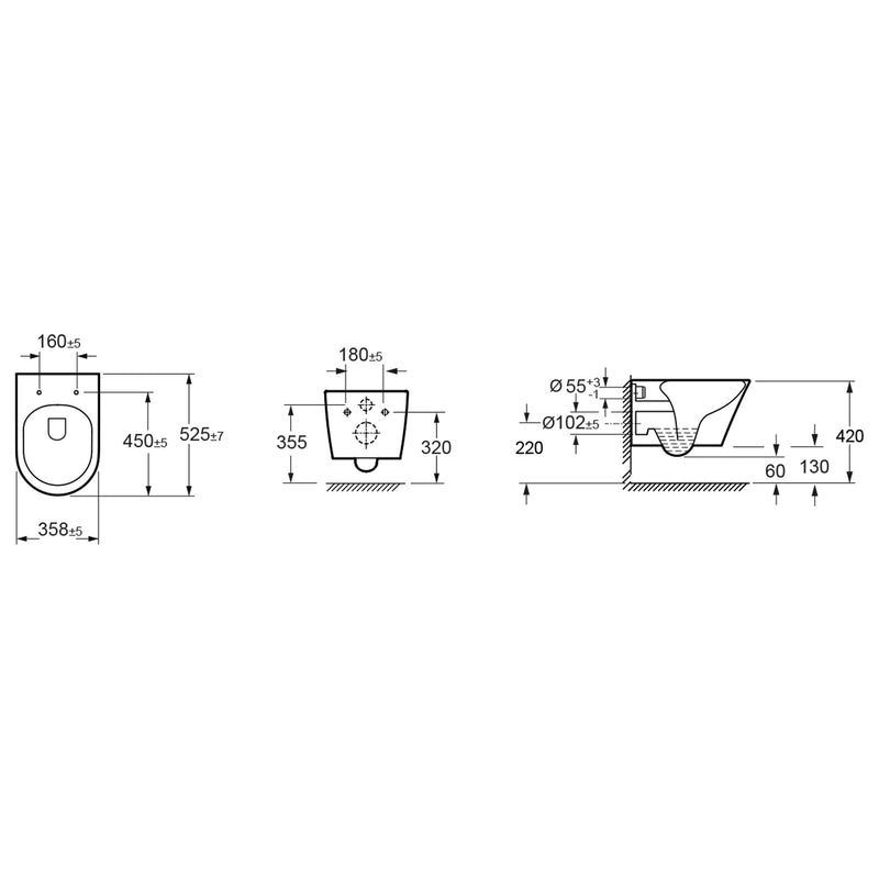 Vesta Tornado flush wandcloset rimless met nano coating glans wit