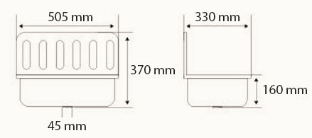 Uitstortgootsteen plaatstaal 50