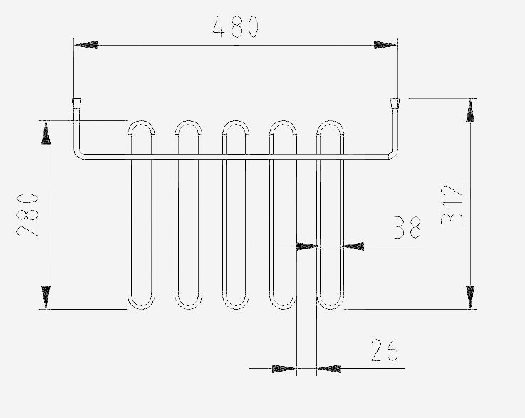 Rooster voor uitstortgootsteen 48 x 32 cm mat zwart