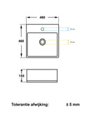 Larx waskom vierkant 46 x 46 x 16,5 cm keramiek glans wit