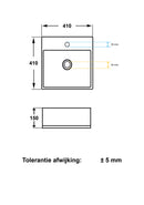 Larx waskom vierkant 41 x 41 x 15 cm keramiek glans wit
