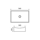 Slide waskom rechthoekig 55 x 35 x 12 cm keramiek glans wit