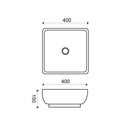 Piazza waskom vierkant 40 x 40 x 15 cm keramiek glans wit