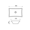 Scala waskom rechthoekig 56 x 37 x 10,5 cm keramiek glans wit
