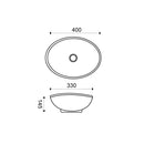 Barco waskom ovaal 40 x 33 x 14,5 cm keramiek glans wit