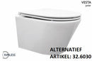 Vesta junior wandcloset rimless verkort met Flatline toiletzitting softclose en quick release glans wit