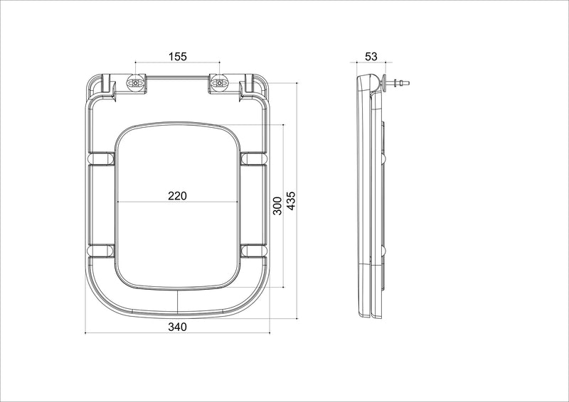 Carré toiletzitting softclose en quick release glans wit