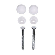 Potschroevenset zonder plug 2 stuks verzinkt 6 x 70 mm afdekdop wit