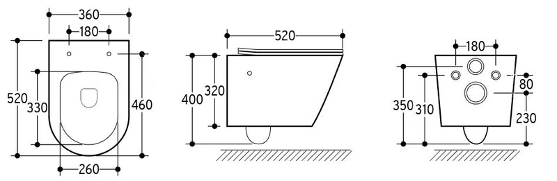 Vesta wandcloset rimless met bidetkraan warm en koud water mat wit