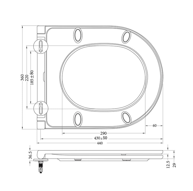 Flatline toiletzitting softclose en quick release glans wit