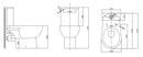 Duoblok toilet staand rimless PK met toiletzitting glans wit
