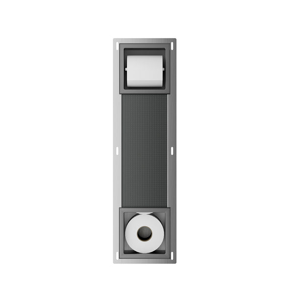 Rocko toiletrolhouder zonder klep en reserverolhouder inbouw gunmetal