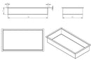 Demis inbouwnis 30 x 60 x 7 cm geborsteld messing PVD