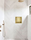 Demis inbouwnis 30 x 30 x 10 cm geborsteld messing