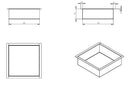 Demis inbouwnis 30 x 30 x 10 cm geborsteld messing PVD