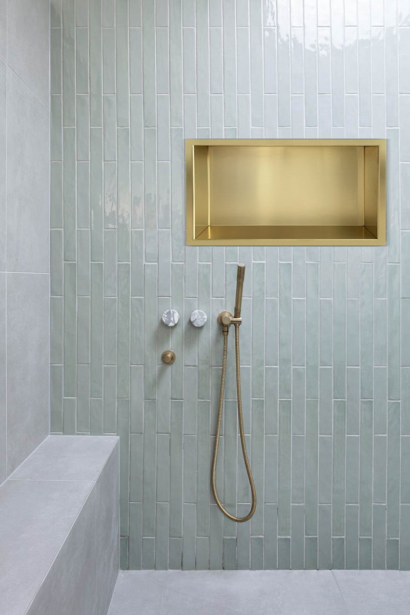 Demis inbouwnis 30 x 60 x 10 cm geborsteld messing