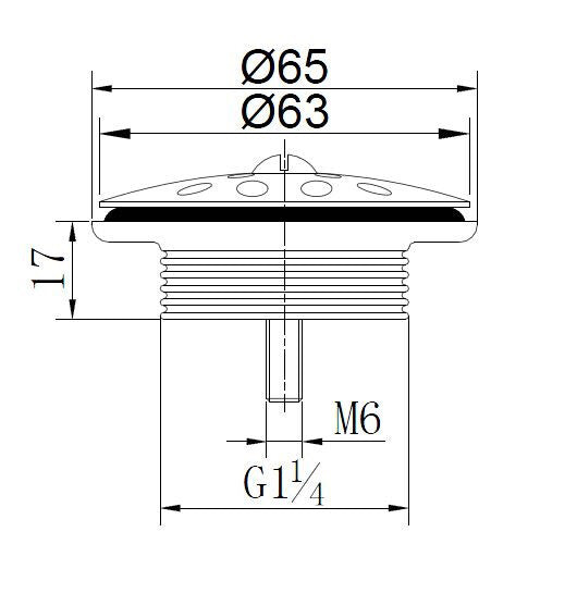 Korv open afvoerplug rooster 5/4" geborsteld staal