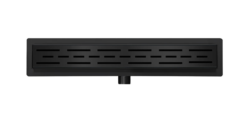 Wiesbaden douchegoot met flens en rooster 60 x 7 cm mat zwart