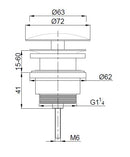 UniMatch open afvoerplug 5/4'' mat zwart