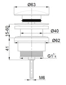 UniMatch clickwaste afvoerplug 5/4" glans wit