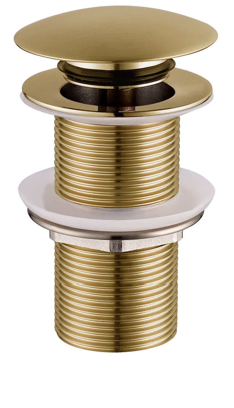 UniMatch clickwaste afvoerplug verlengd 5/4" geborsteld messing PVD