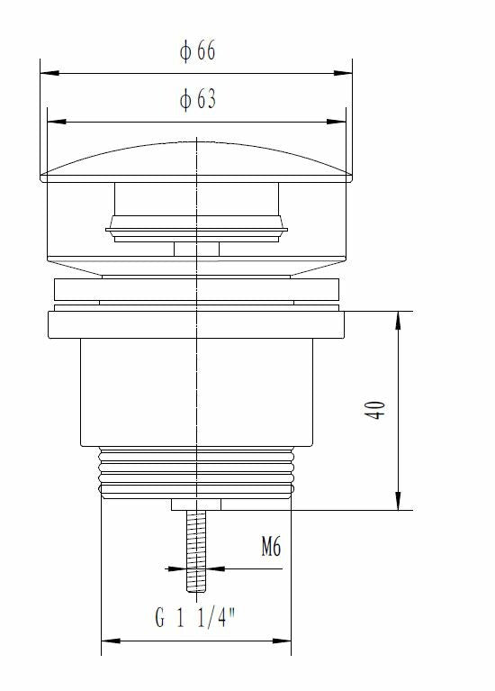 Eco clickwaste afvoerplug 5/4" chroom