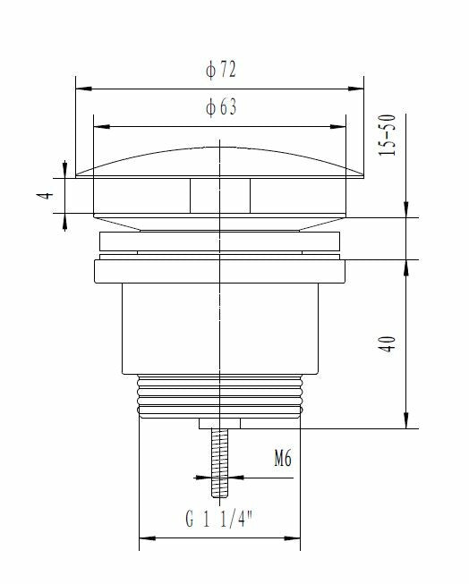 Eco open afvoerplug 5/4" chroom