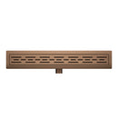 Wiesbaden douchegoot met flens en rooster 90 x 7 cm geborsteld brons koper