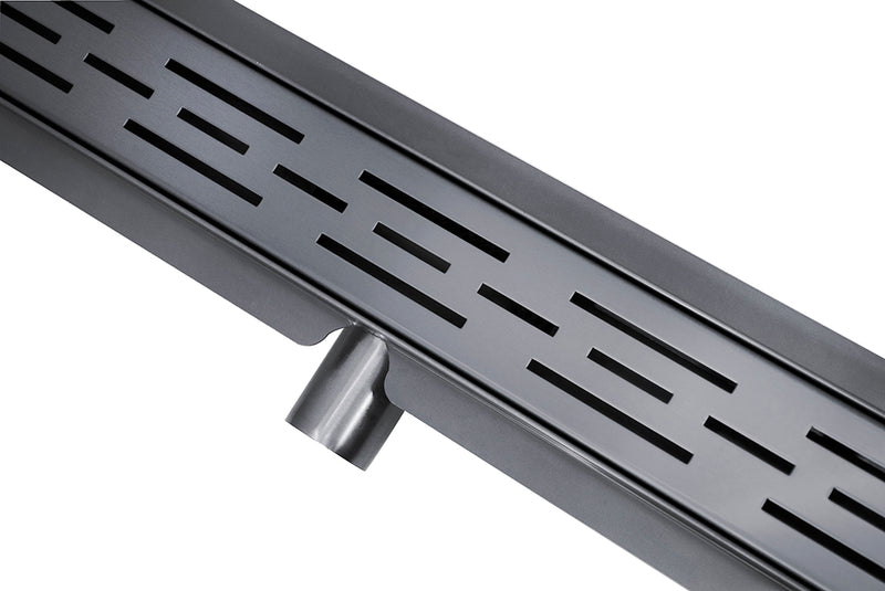 Douchegoot met flens en rooster 80 x 7 cm gunmetal