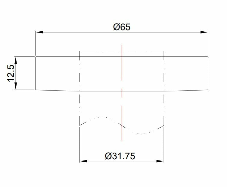 UniMatch sifon rozet 32 mm x 65 mm geborsteld messing PVD